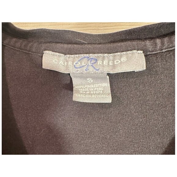 Carol Reed Women's Short Sleeve Top Black Size S 100% Pima Cotton - Picture 3 of 4